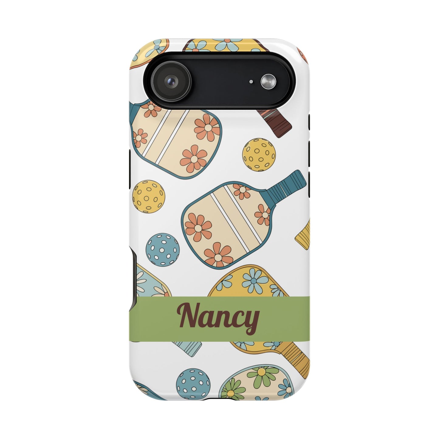 SAMPLE Custom, Personalized Retro Pickleball iPhone Case Custom Magnetic Tough Case Personalized