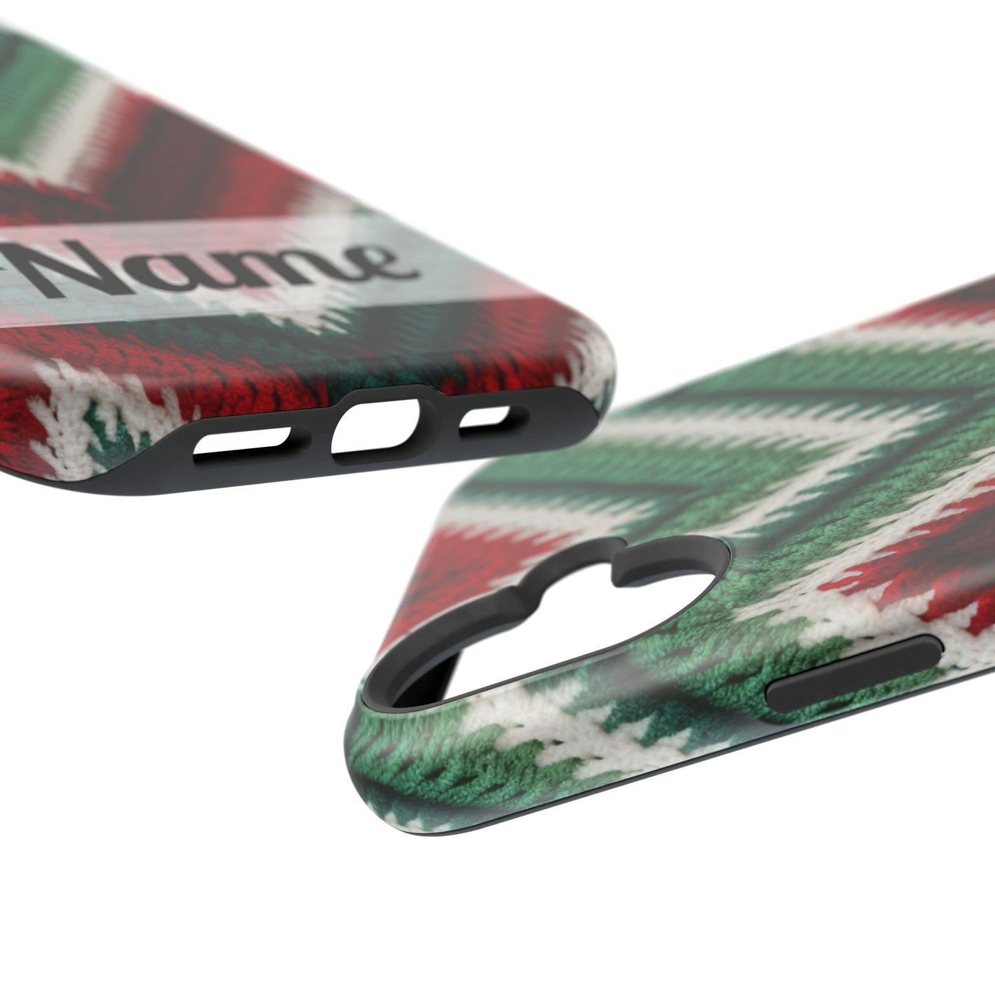 Vintage Christmas Crocheted Afghan Phone Case - Personalized Christmas Phone Case Impact-Resistant Case