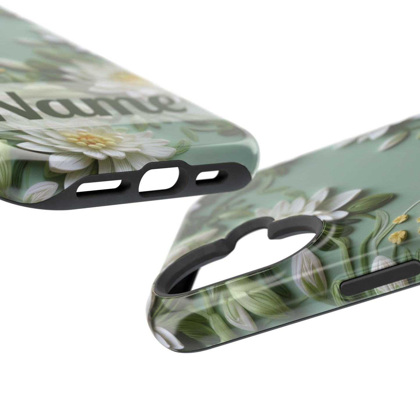 July Birth Flower Phone Case • Embroidered Water Lily iPhone Cover • Pastel MagSafe Gift