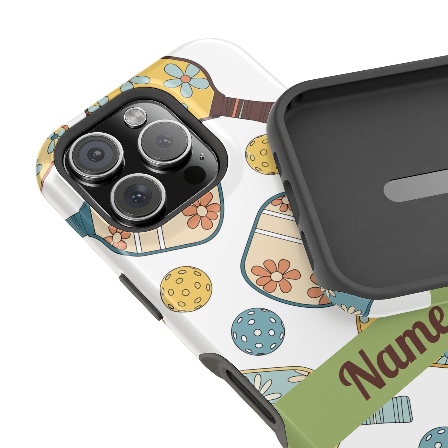 Custom, Personalized Retro Pickleball iPhone Case Custom Magnetic Tough Case Personalized