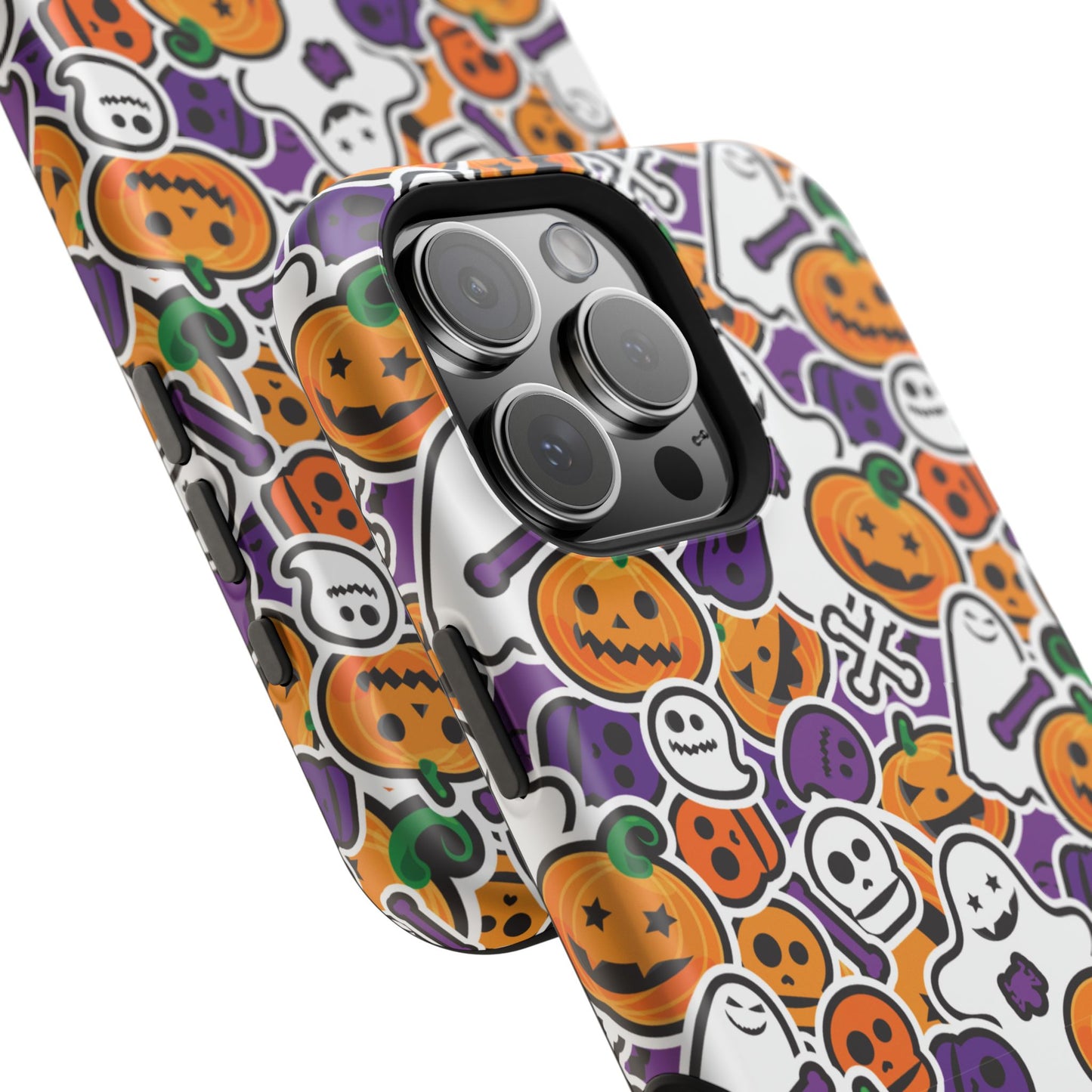 Custom, Personalized Halloween Magnetic Tough Cases for iPhone - purple pumpkin ghost skull phone case