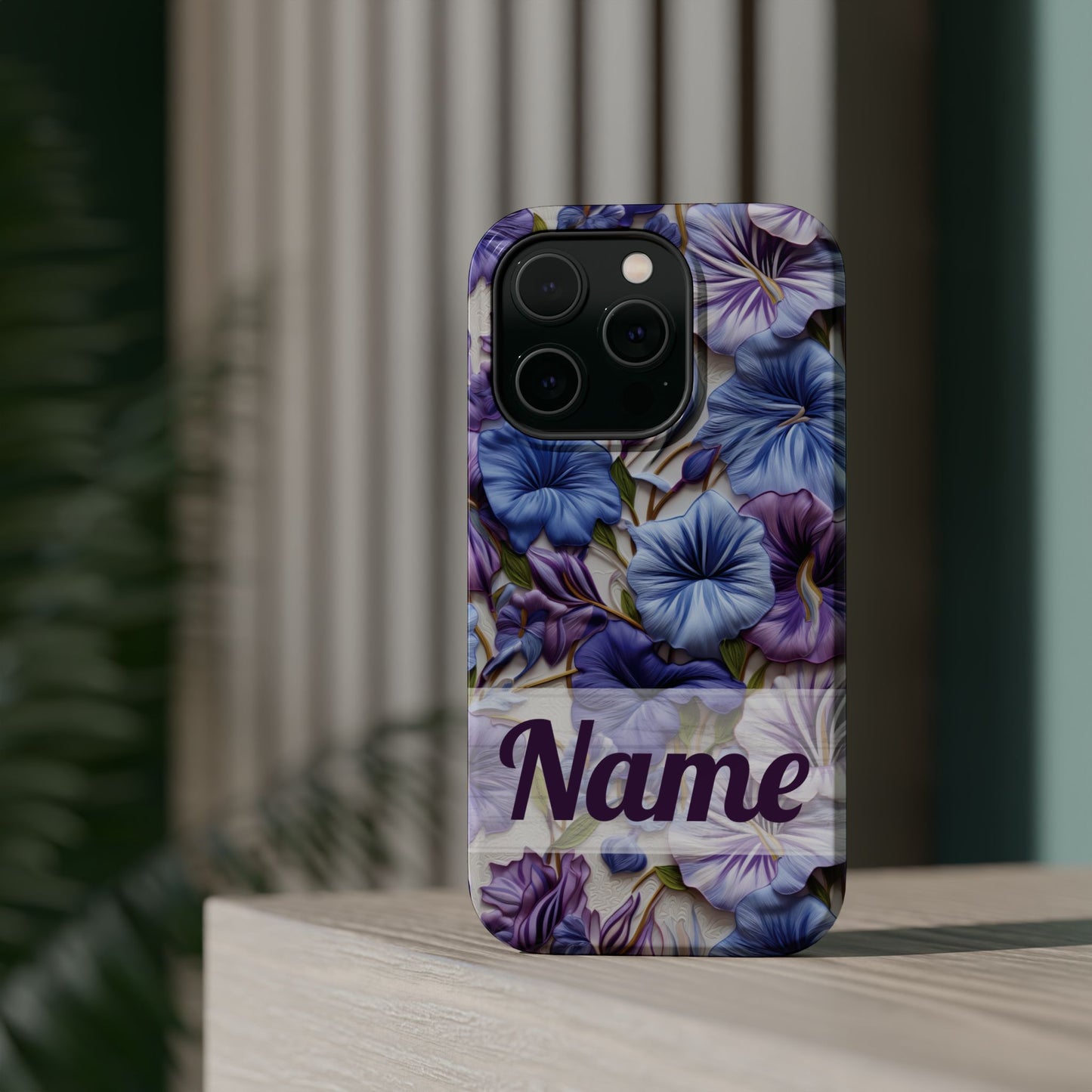 September Birth Flower Phone Case • Morning Glory iPhone Cover • Purple MagSafe Gift