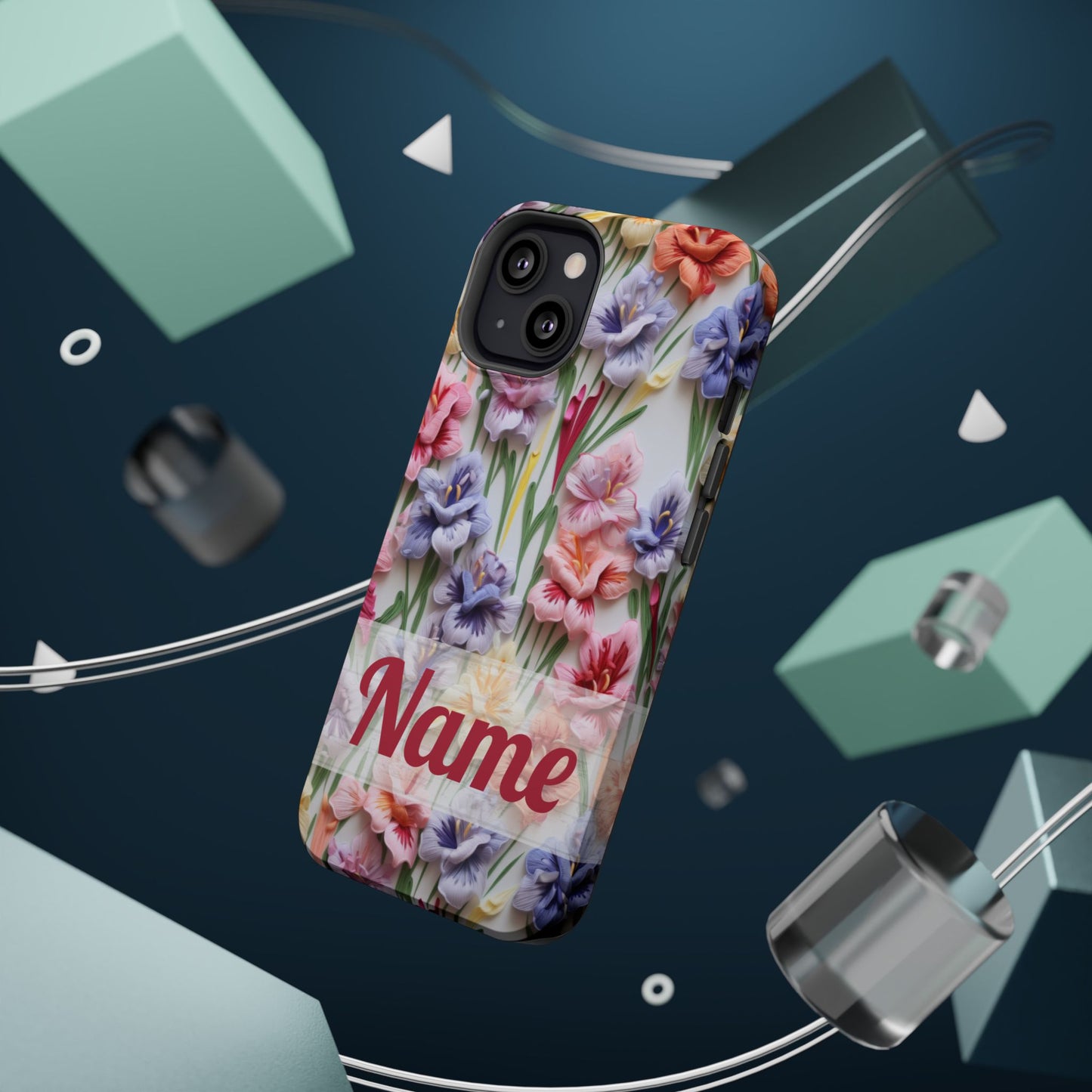 August Birth Flower Phone Case • 3D Gladiolus iPhone Cover • Pastel Floral MagSafe Gift