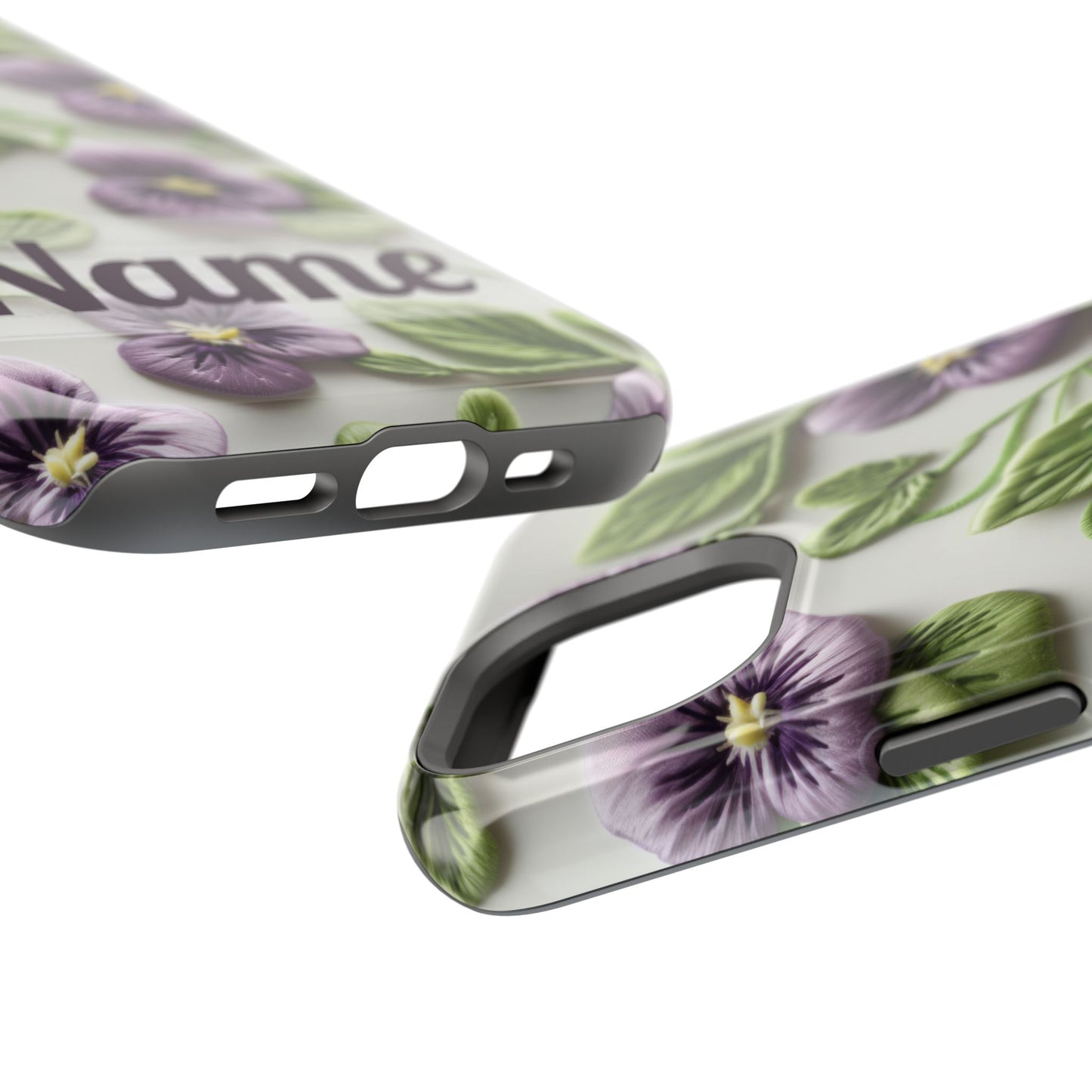 February Birth Flower Phone Case • Violet Embroidery iPhone Cover • MagSafe Gift for Her