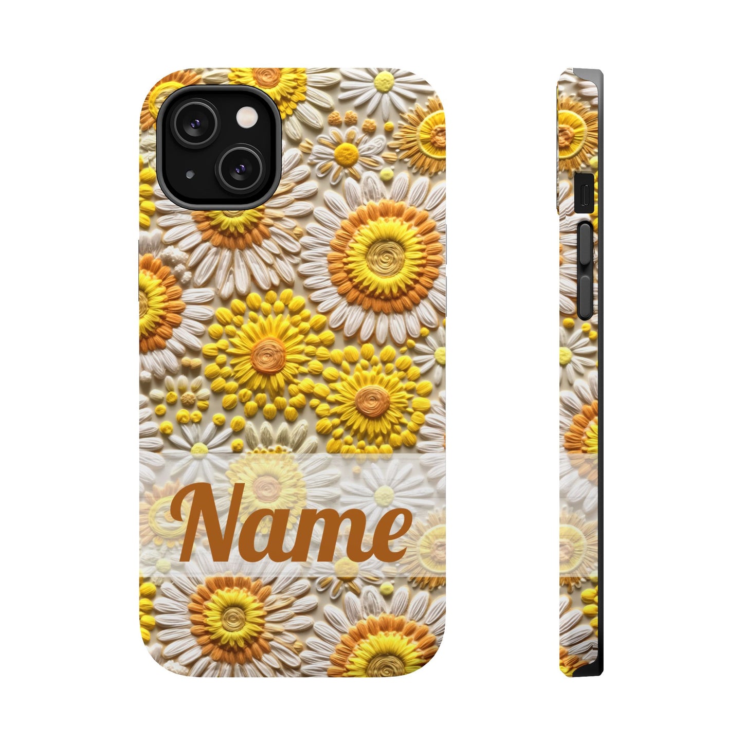 April Birth Flower Phone Case • Embroidered Daisy iPhone Cover • Colorful MagSafe Gift Idea