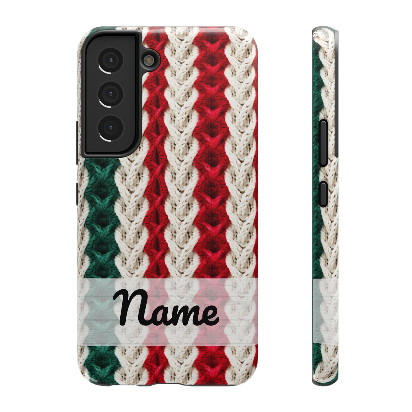 Vintage Christmas Crocheted Afghan Phone Case - Personalized Christmas Phone Case Impact-Resistant Case