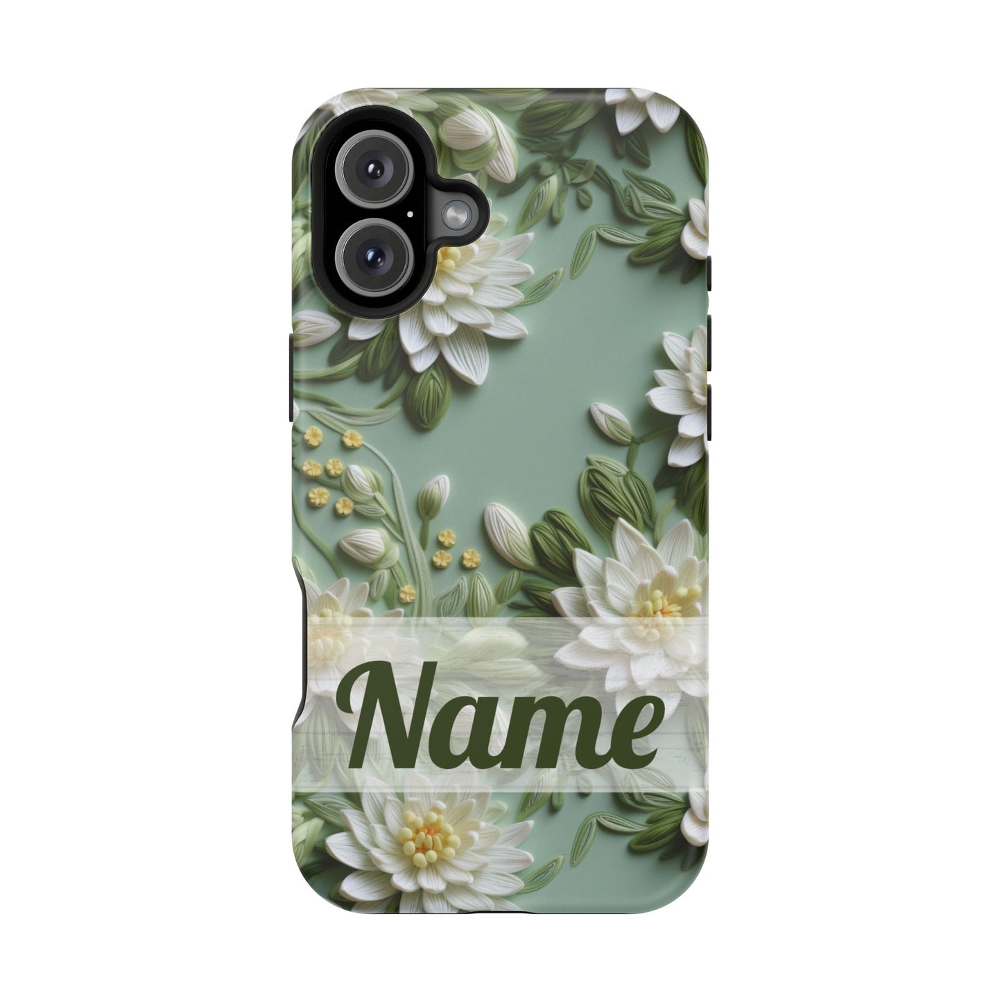 July Birth Flower Phone Case • Embroidered Water Lily iPhone Cover • Pastel MagSafe Gift