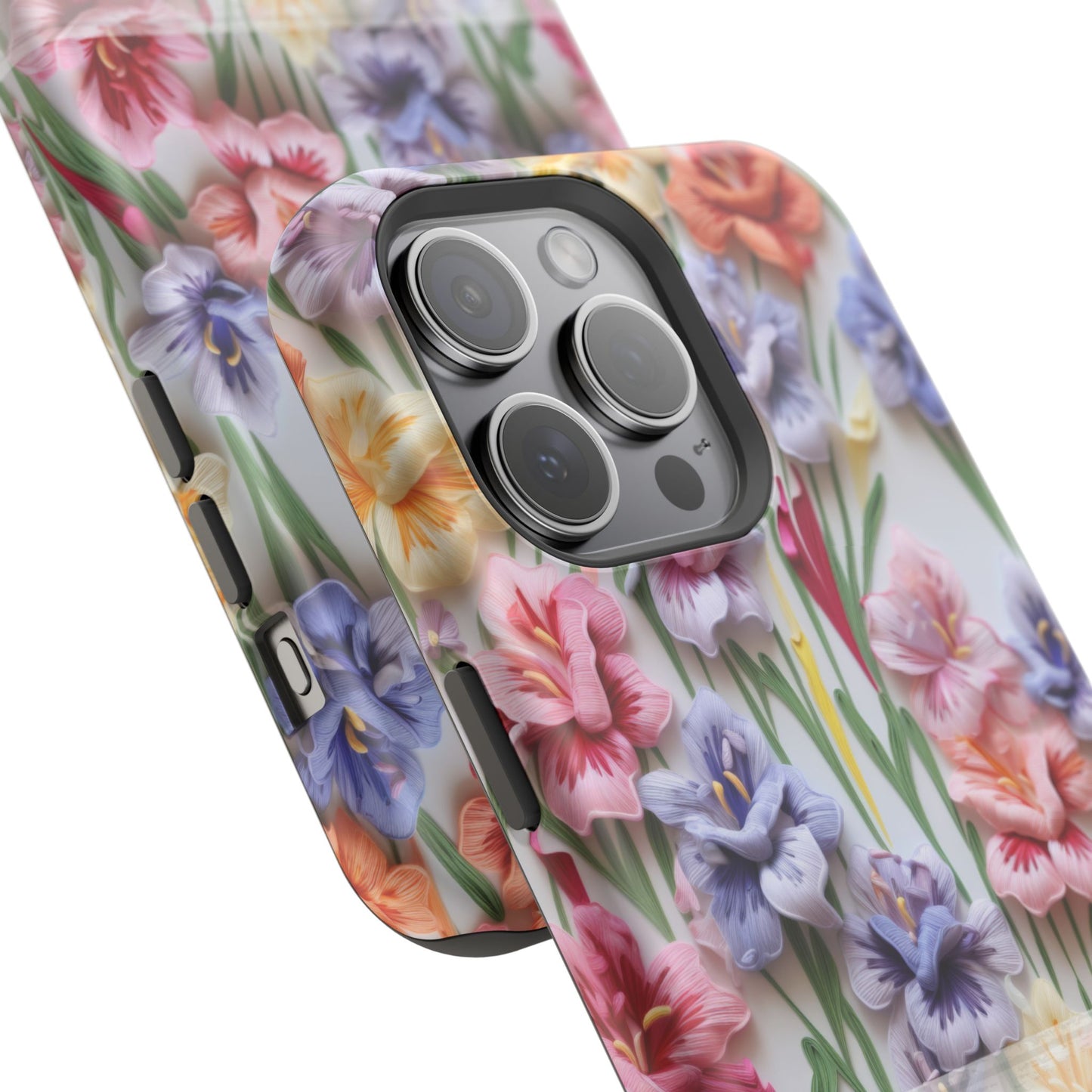 August Birth Flower Phone Case • 3D Gladiolus iPhone Cover • Pastel Floral MagSafe Gift