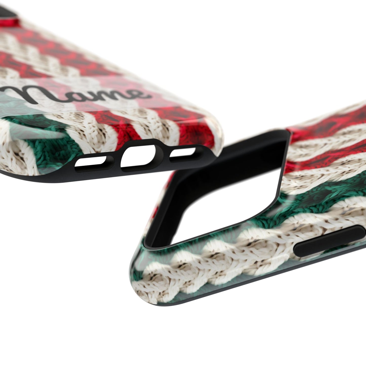 Vintage Christmas Crocheted Afghan Phone Case - Personalized Christmas Phone Case Impact-Resistant Case