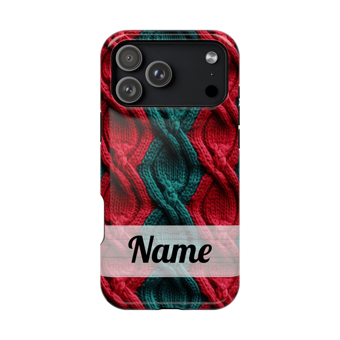 Vintage Christmas Crocheted Afghan Phone Case - Personalized Christmas Phone Case Impact-Resistant Case