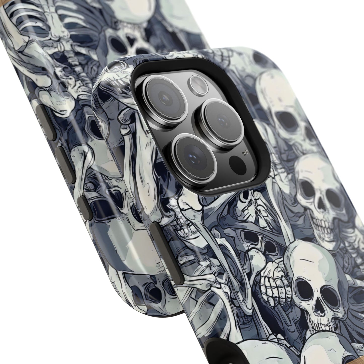 Custom, Personalized Halloween Magnetic Tough Cases for iPhone - Beware Skulls with Name