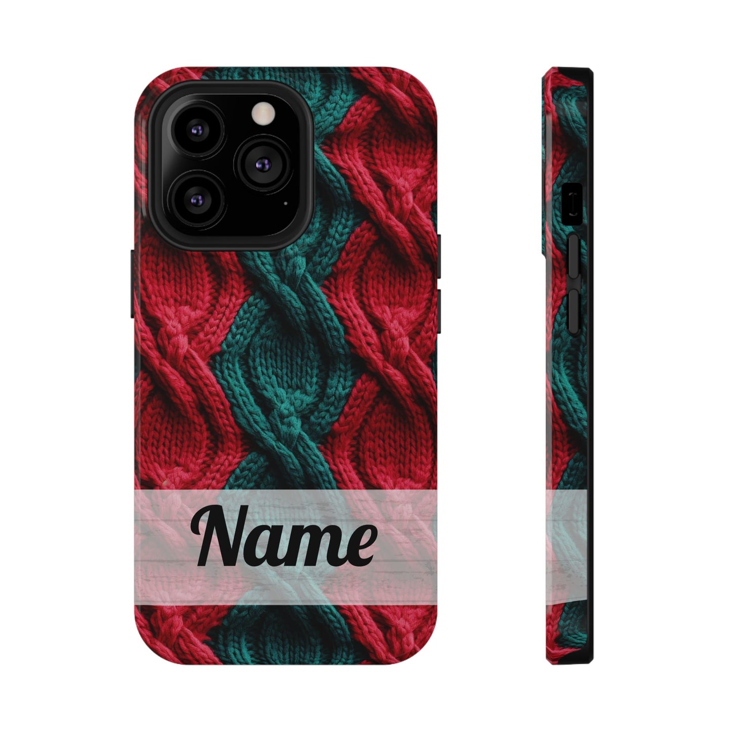 Vintage Christmas Crocheted Afghan Phone Case - Personalized Christmas Phone Case Impact-Resistant Case