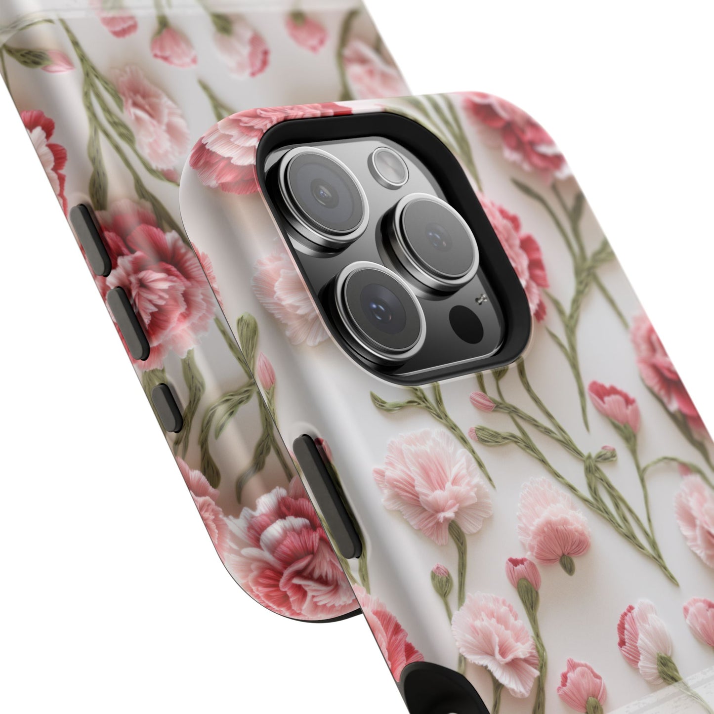 January Birth Flower Phone Case • Pink Carnation iPhone Cover • MagSafe Gift for Her