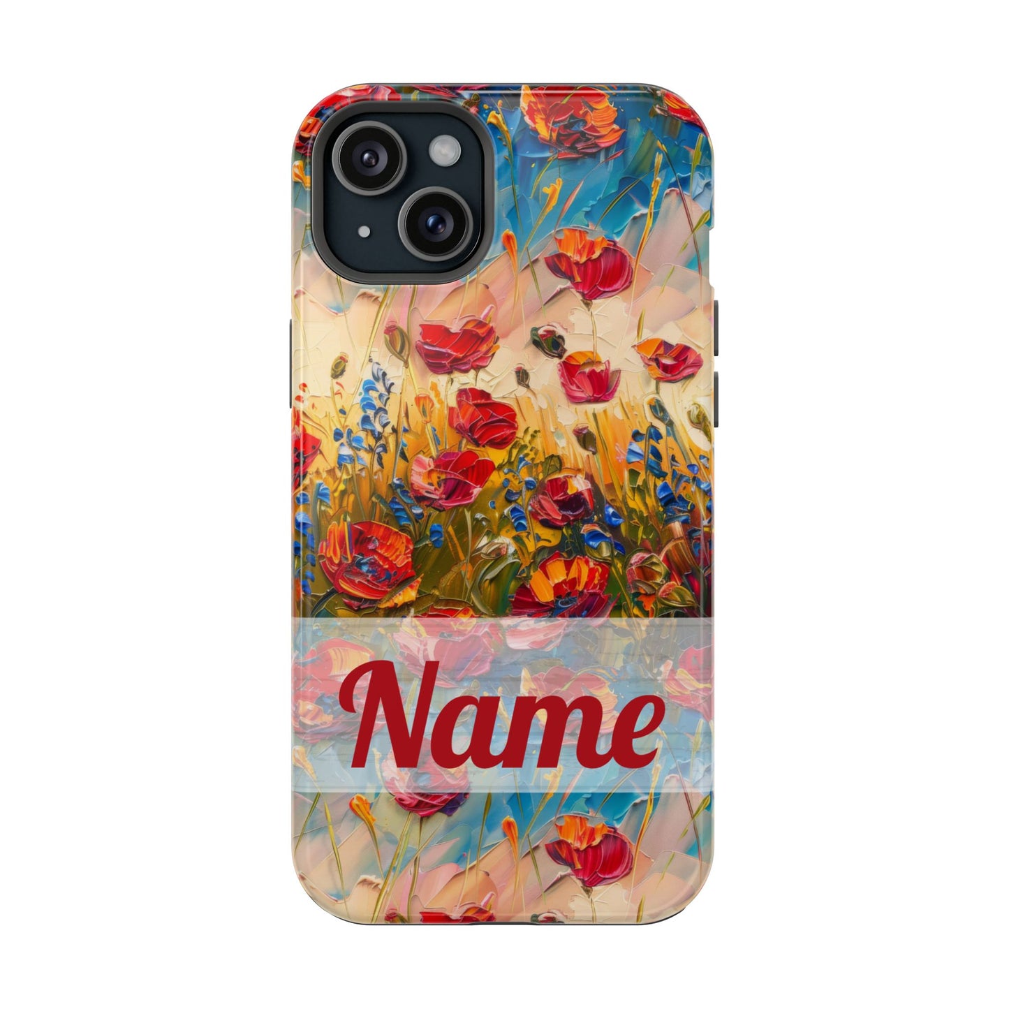 August Birth Flower Phone Case • Red Poppies Poppy iPhone Cover • Colorful Floral MagSafe Gift