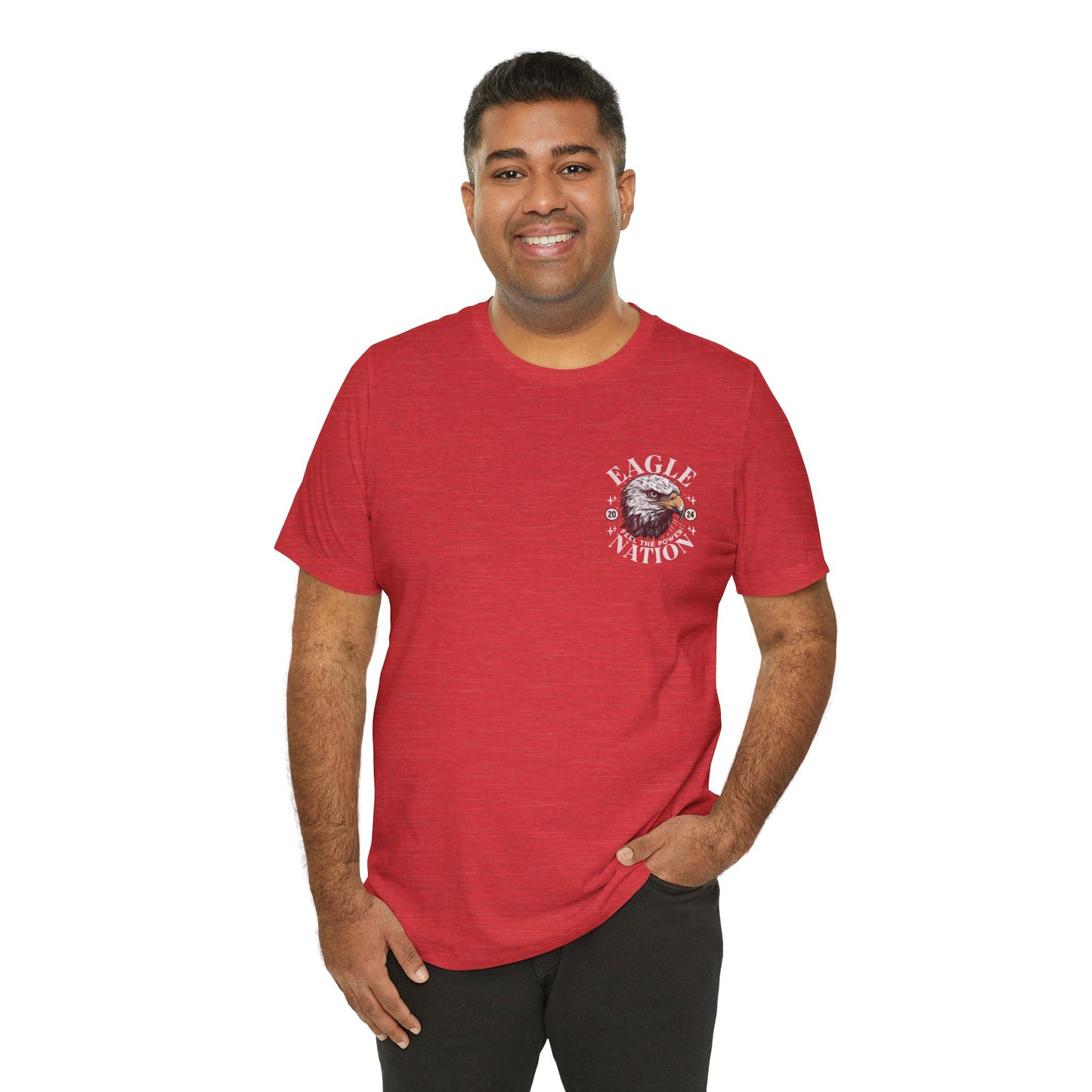 Eagle Nation POCKET DESIGN - Bella Canvas 3001 Unisex Jersey Short Sleeve Tee