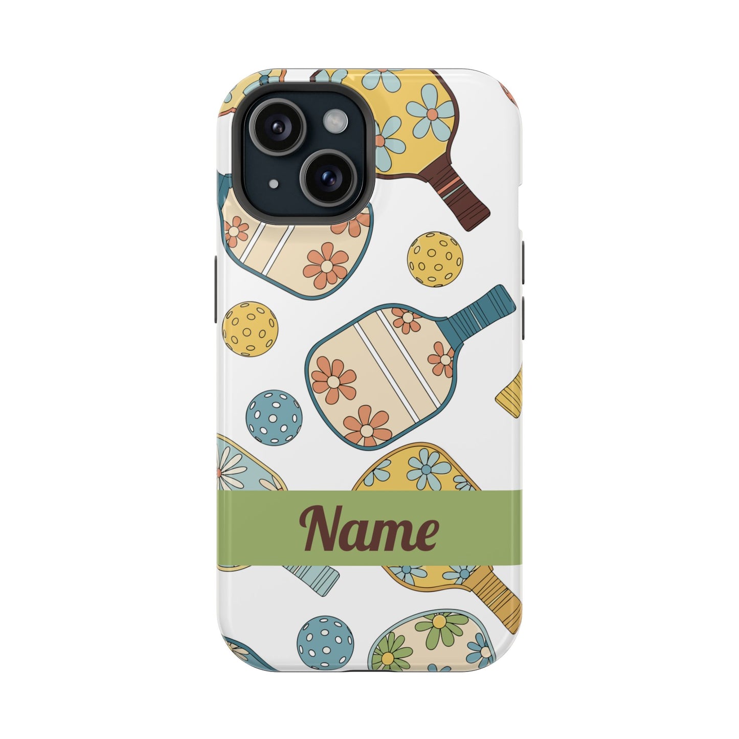 Custom, Personalized Retro Pickleball iPhone Case Custom Magnetic Tough Case Personalized
