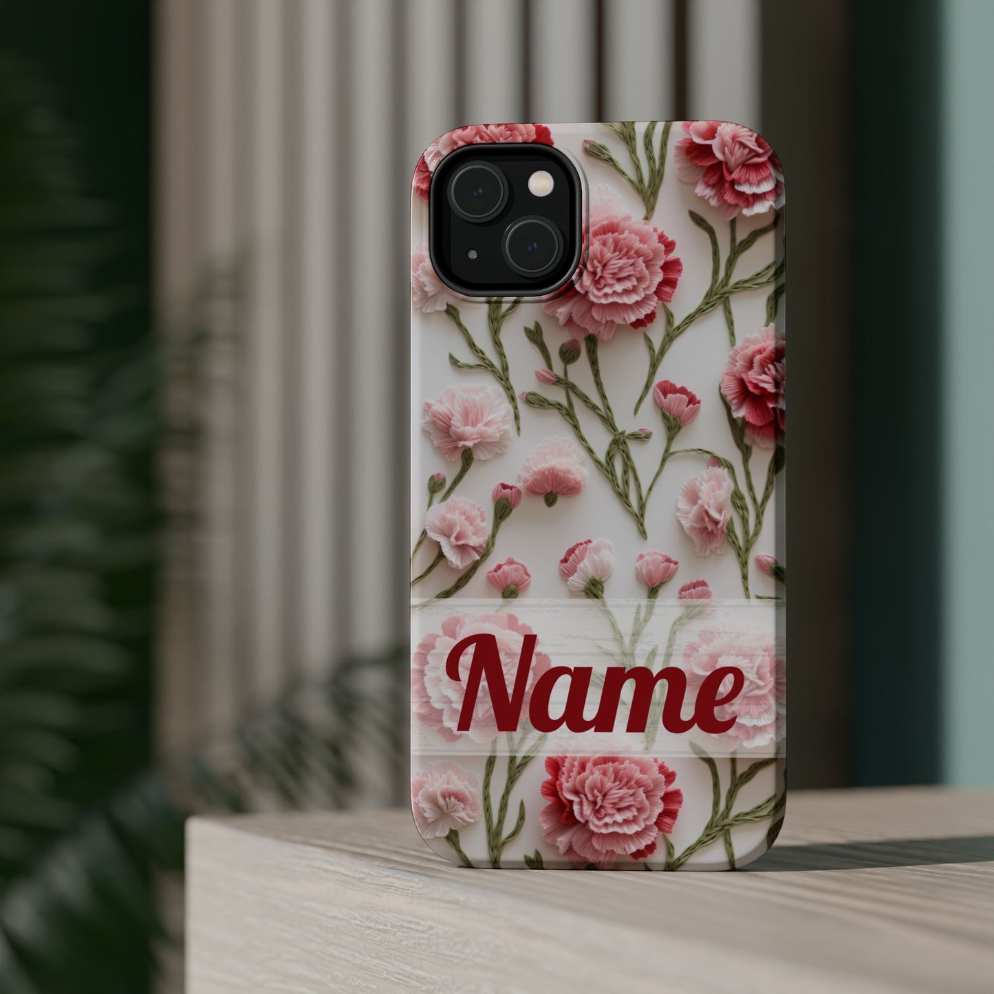 January Birth Flower Phone Case • Pink Carnation iPhone Cover • MagSafe Gift for Her