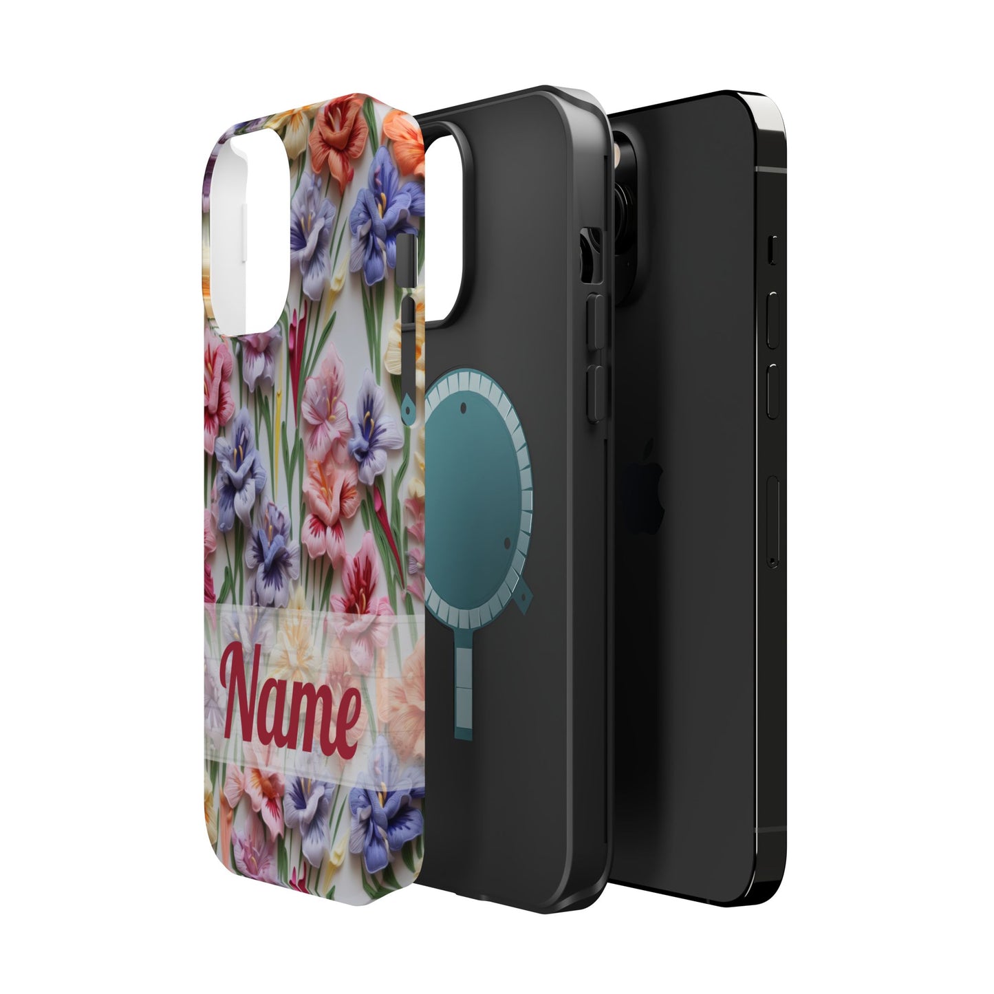 August Birth Flower Phone Case • 3D Gladiolus iPhone Cover • Pastel Floral MagSafe Gift