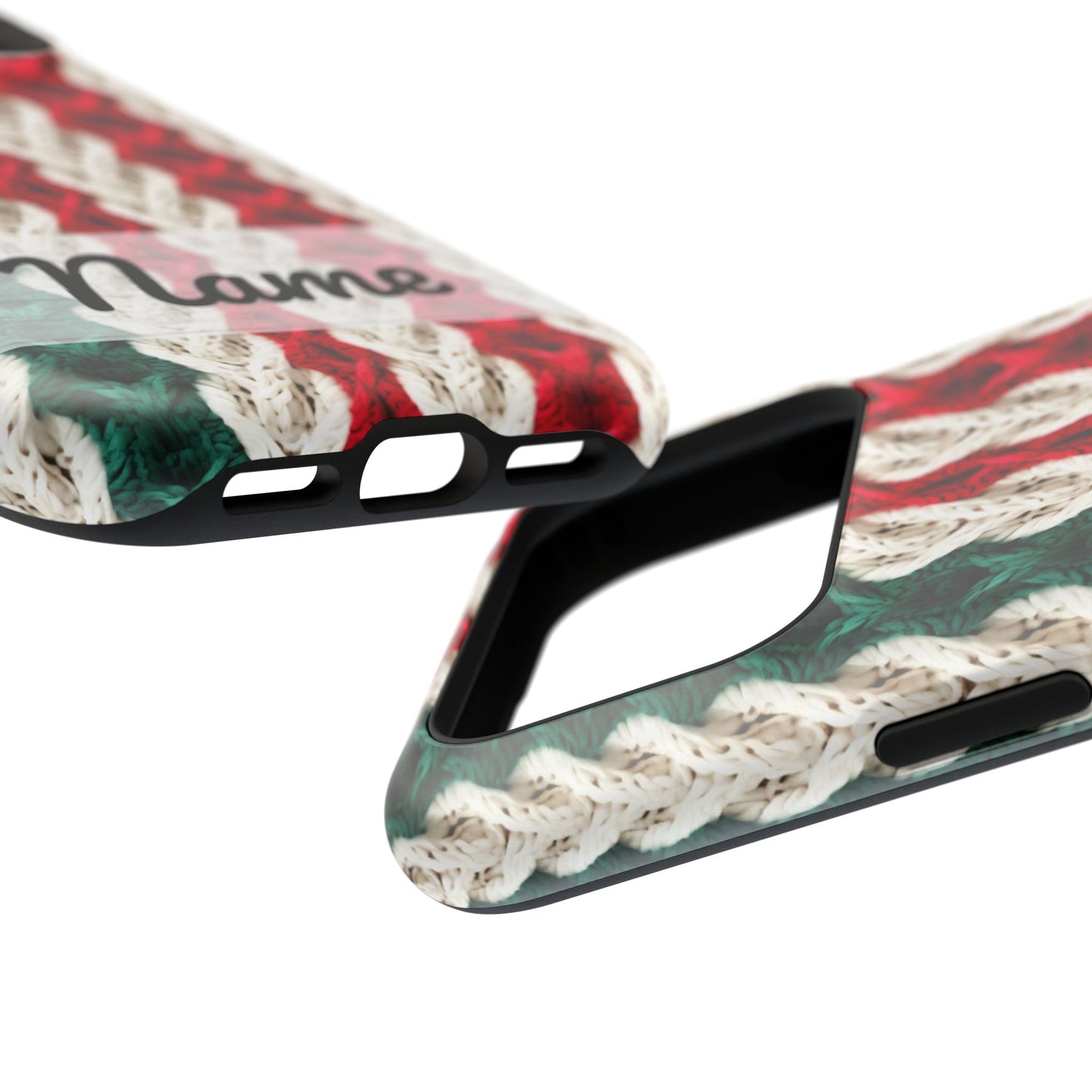 Vintage Christmas Crocheted Afghan Phone Case - Personalized Christmas Phone Case Impact-Resistant Case