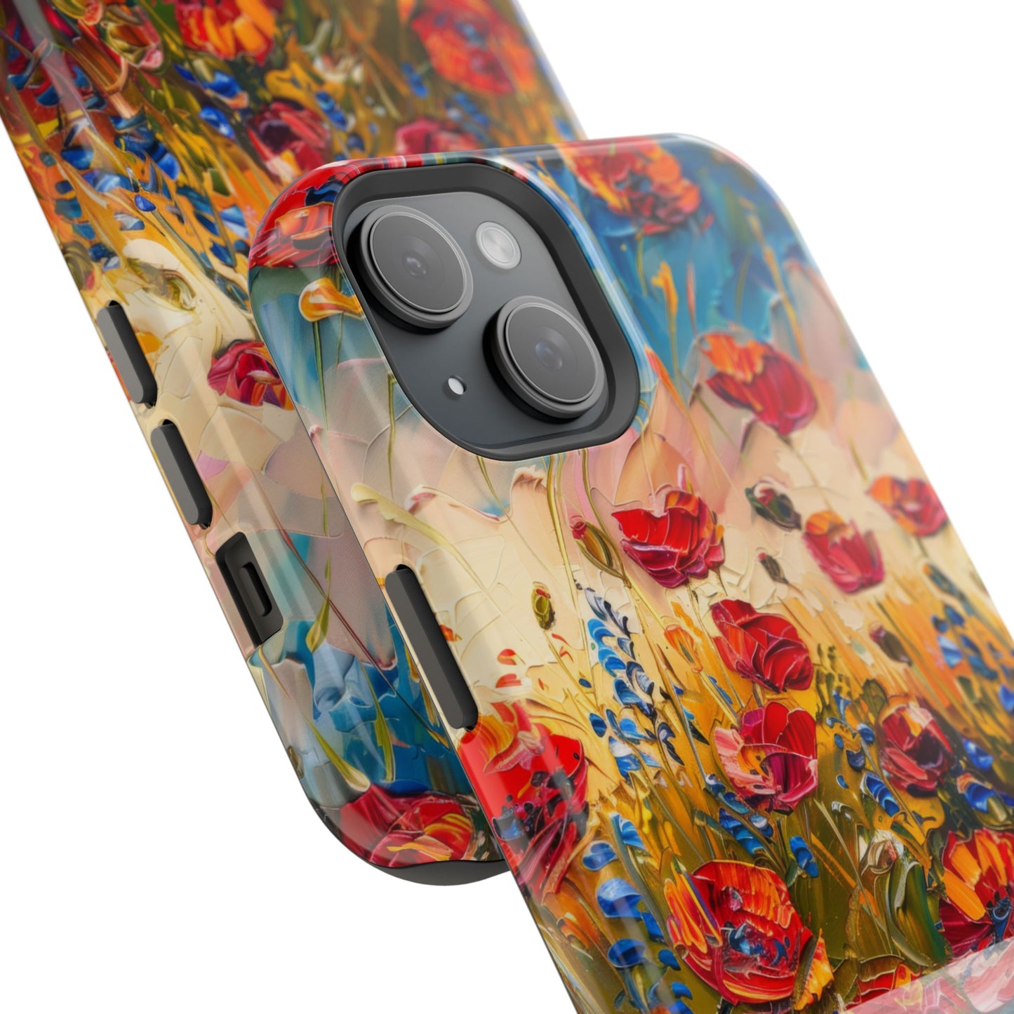 August Birth Flower Phone Case • Red Poppies Poppy iPhone Cover • Colorful Floral MagSafe Gift