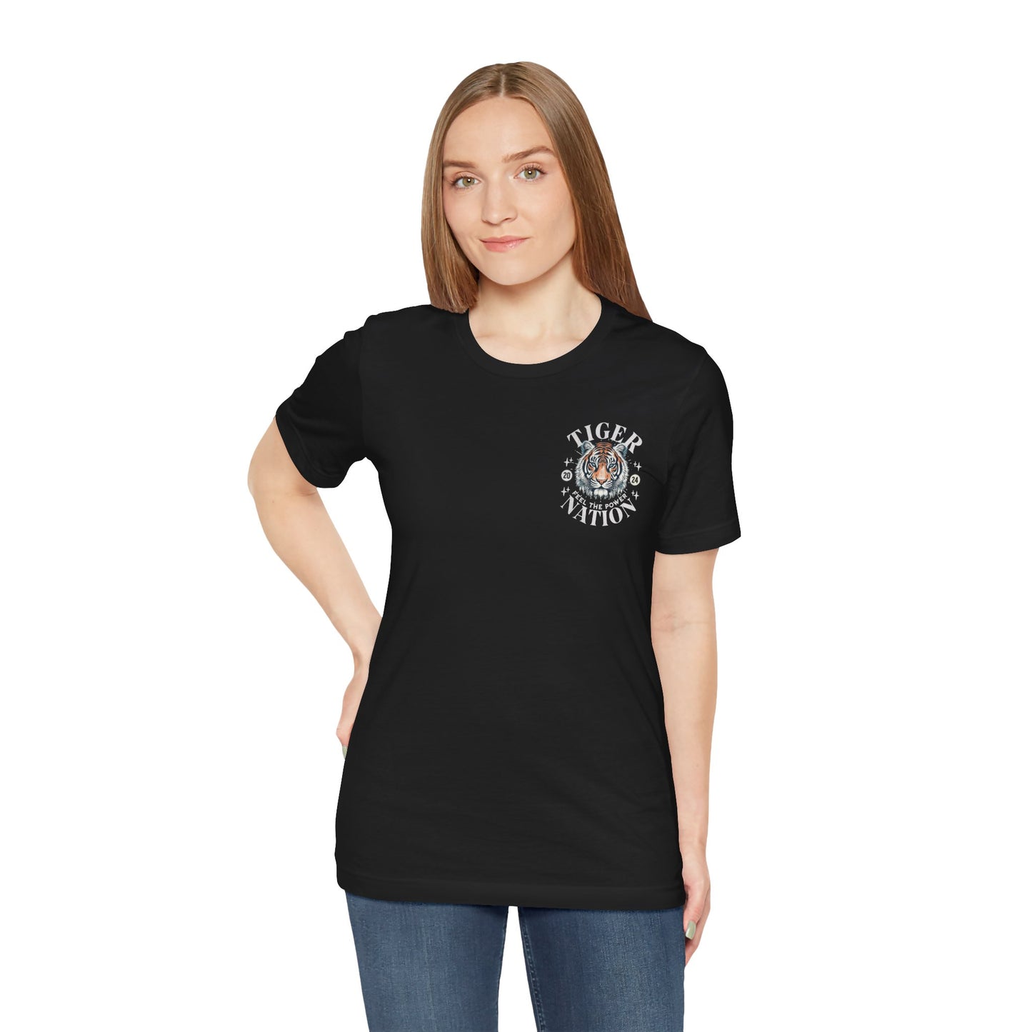 Tiger Nation POCKET DESIGN T-shirt - Bella Canvas 3001 Unisex Jersey Short Sleeve Tee