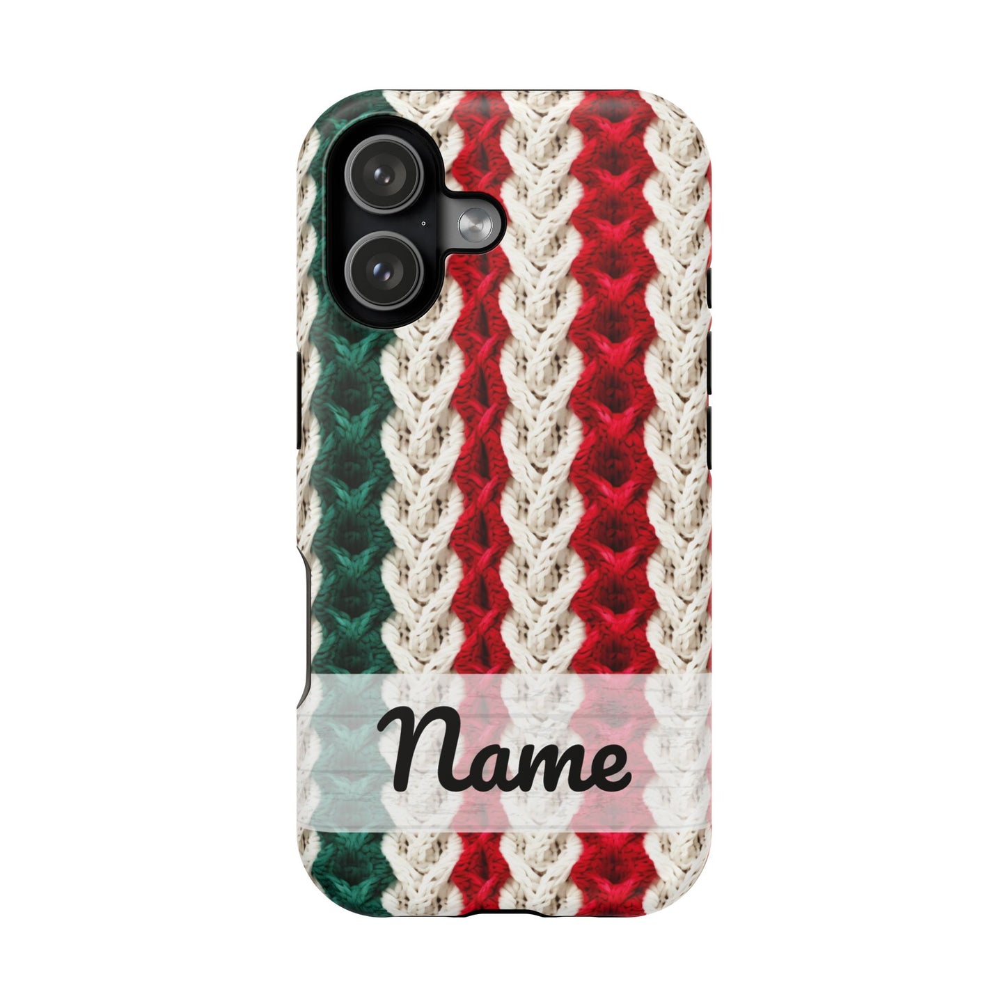 Vintage Christmas Crocheted Afghan Phone Case - Personalized Christmas Phone Case Impact-Resistant Case