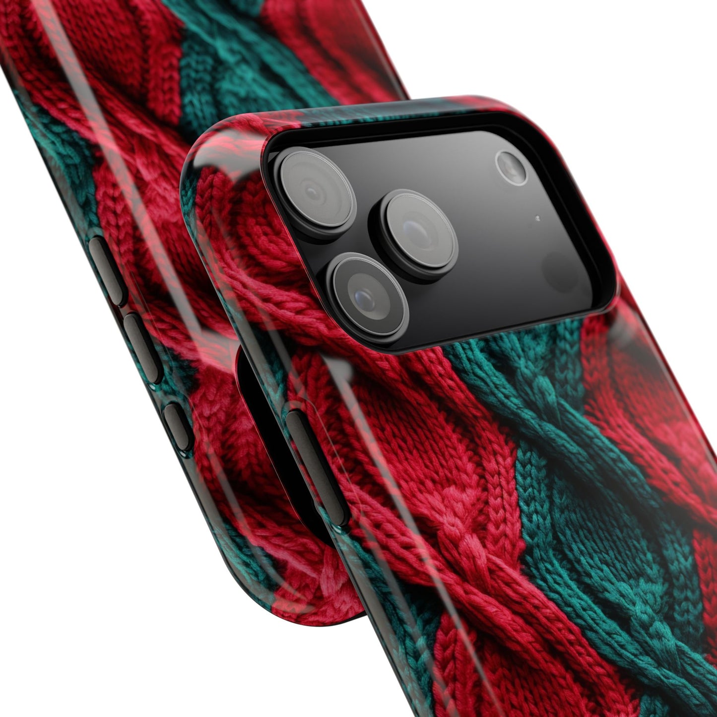 Vintage Christmas Crocheted Afghan Phone Case - Personalized Christmas Phone Case Impact-Resistant Case