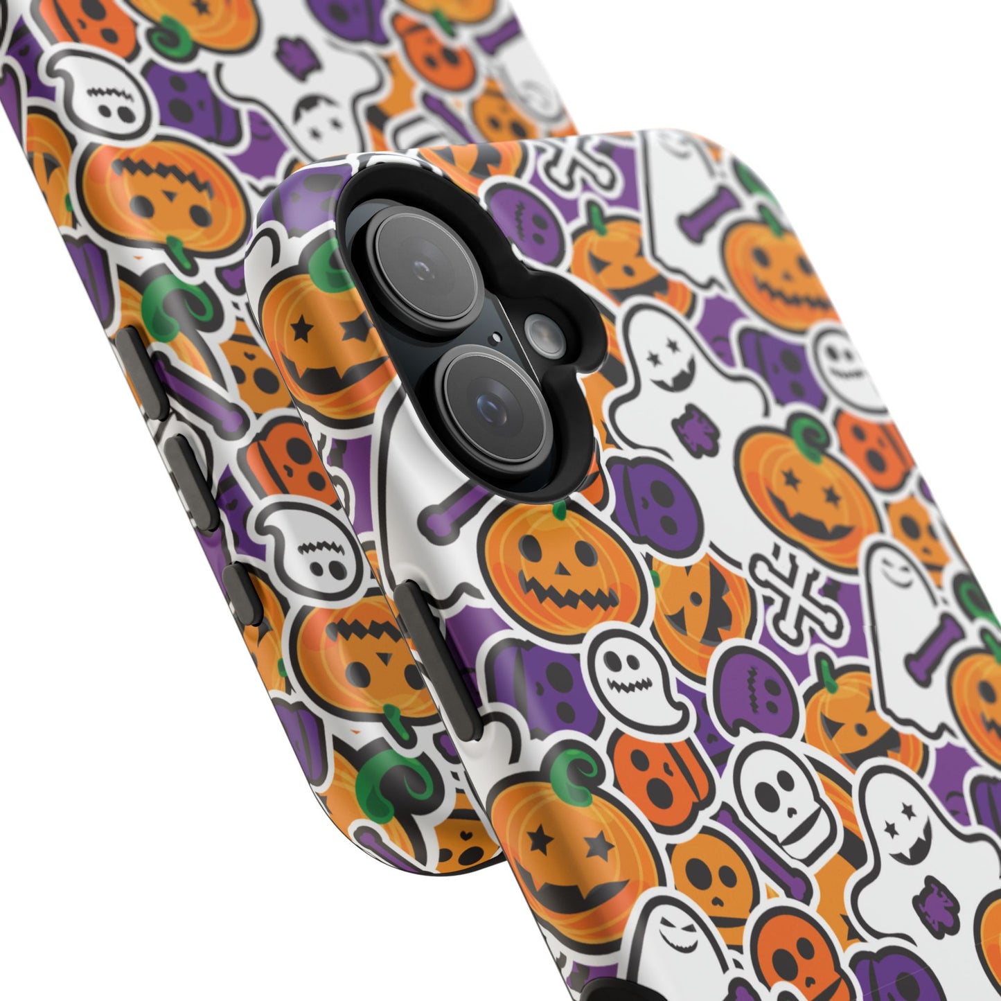 Custom, Personalized Halloween Magnetic Tough Cases for iPhone - purple pumpkin ghost skull phone case