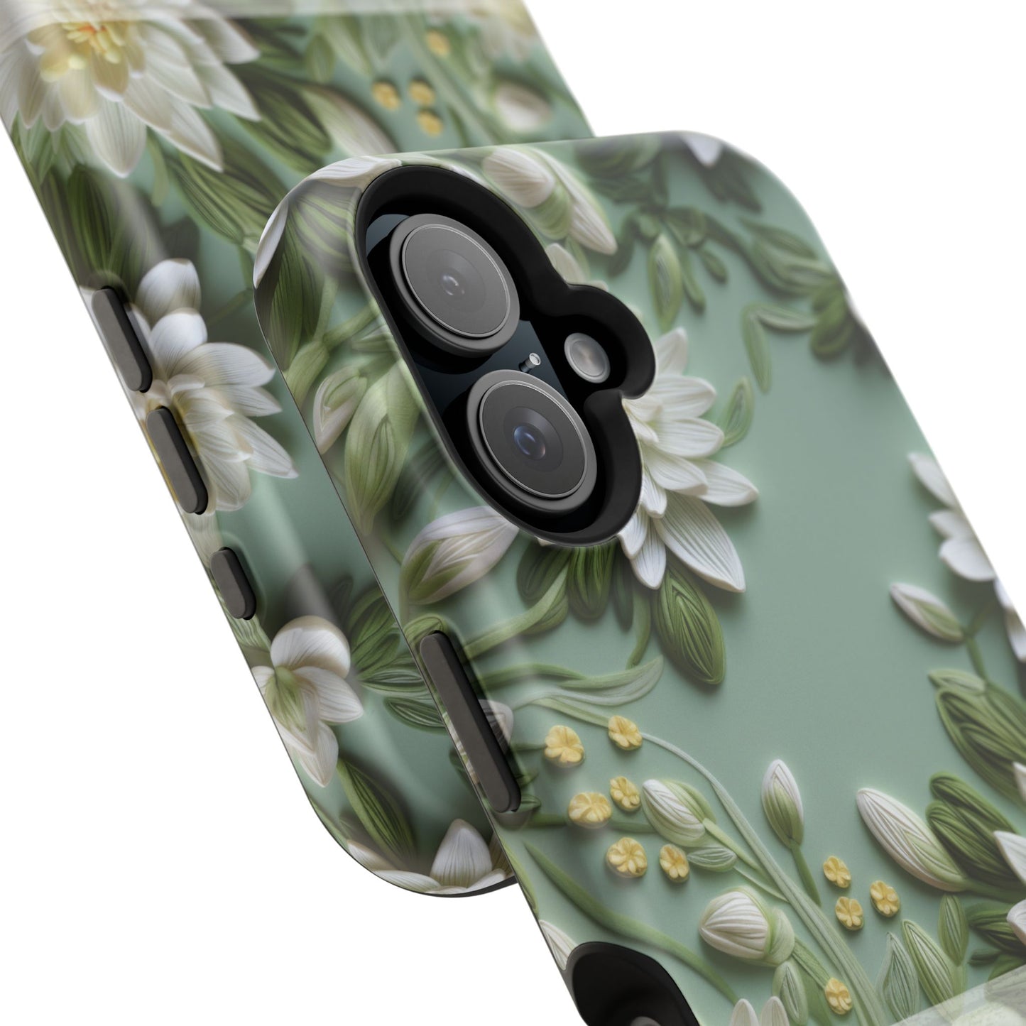 July Birth Flower Phone Case • Embroidered Water Lily iPhone Cover • Pastel MagSafe Gift