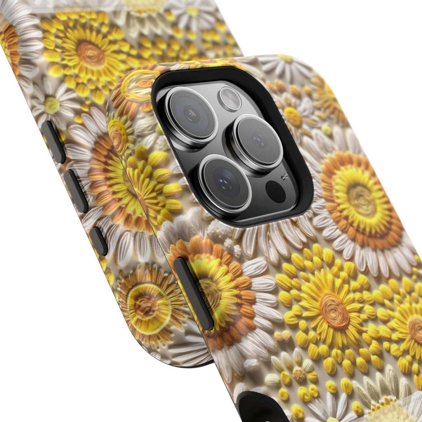 April Birth Flower Phone Case • Embroidered Daisy iPhone Cover • Colorful MagSafe Gift Idea