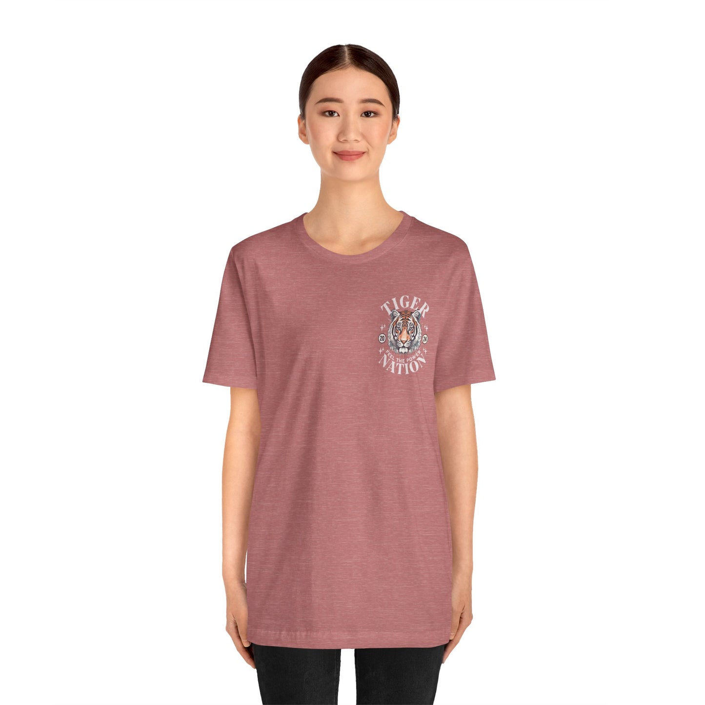 Tiger Nation Two-Sided Graphic T-shirt - Bella Canvas 3001 Unisex Jersey Short Sleeve Tee