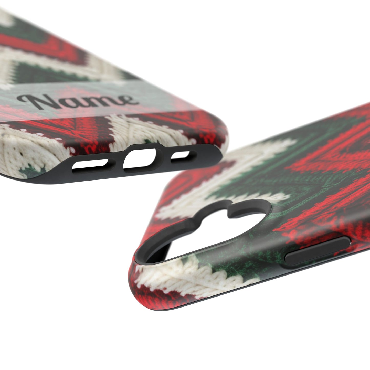 Vintage Christmas Crocheted Afghan Phone Case - Personalized Christmas Phone Case Impact-Resistant Case