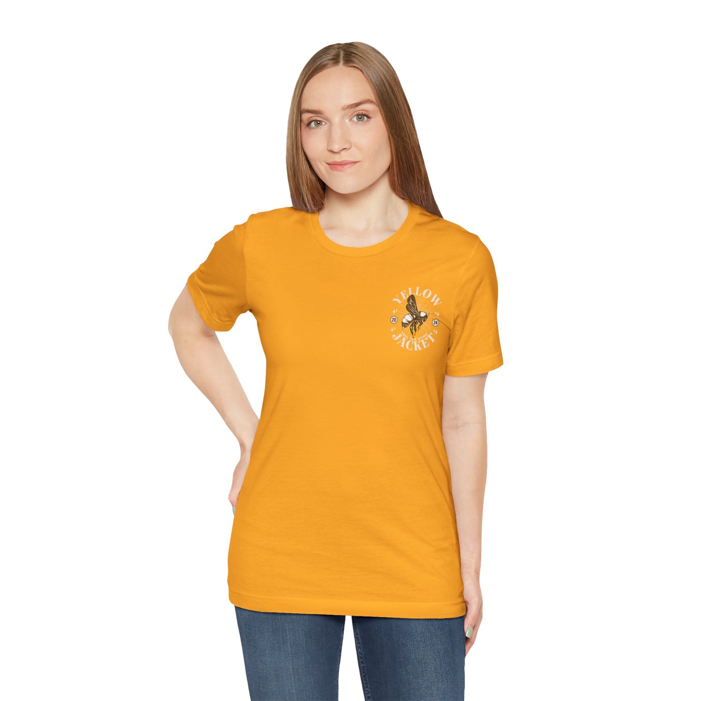 Yellowjacket Nation POCKET DESIGN - Bella Canvas 3001 Unisex Jersey Short Sleeve Tee