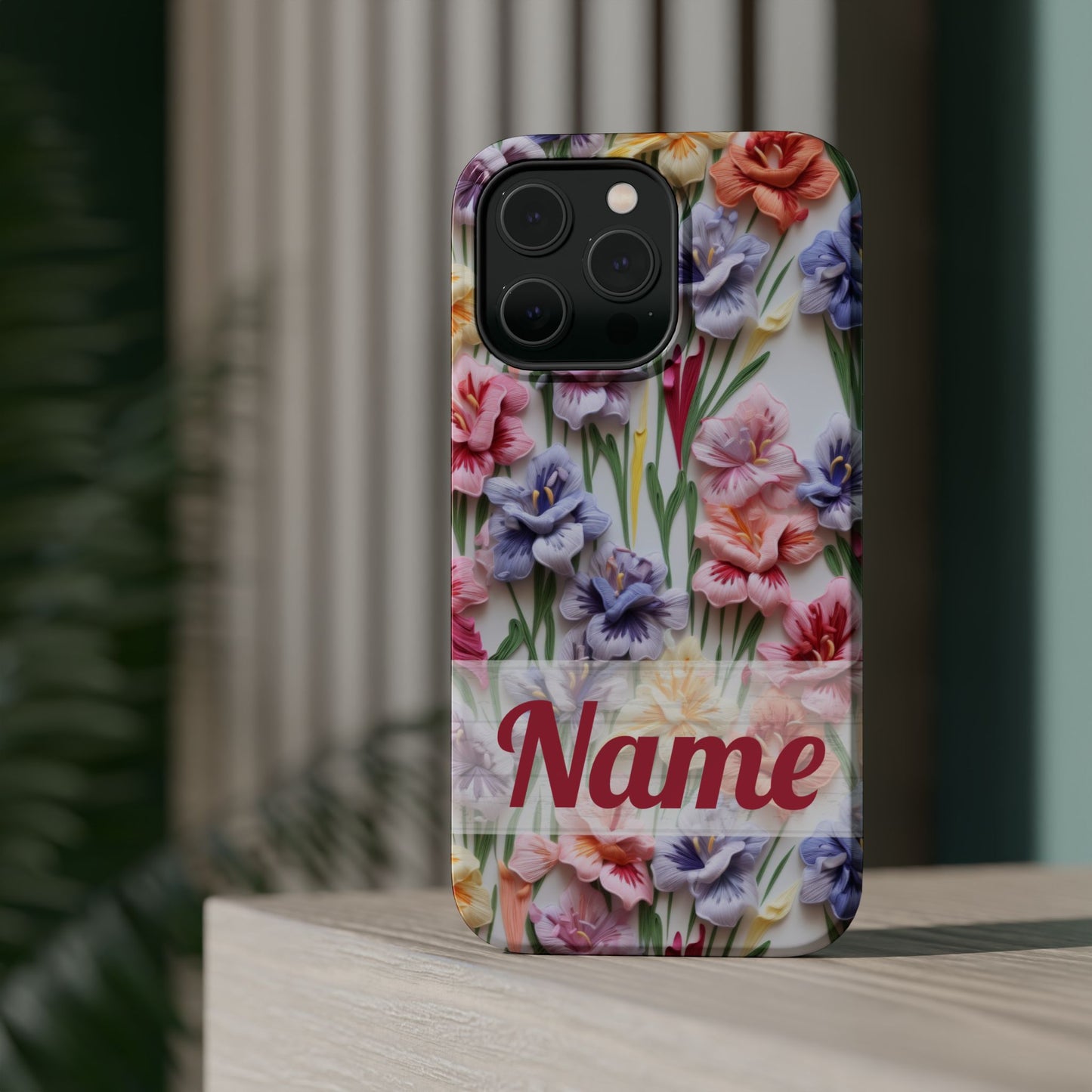 August Birth Flower Phone Case • 3D Gladiolus iPhone Cover • Pastel Floral MagSafe Gift