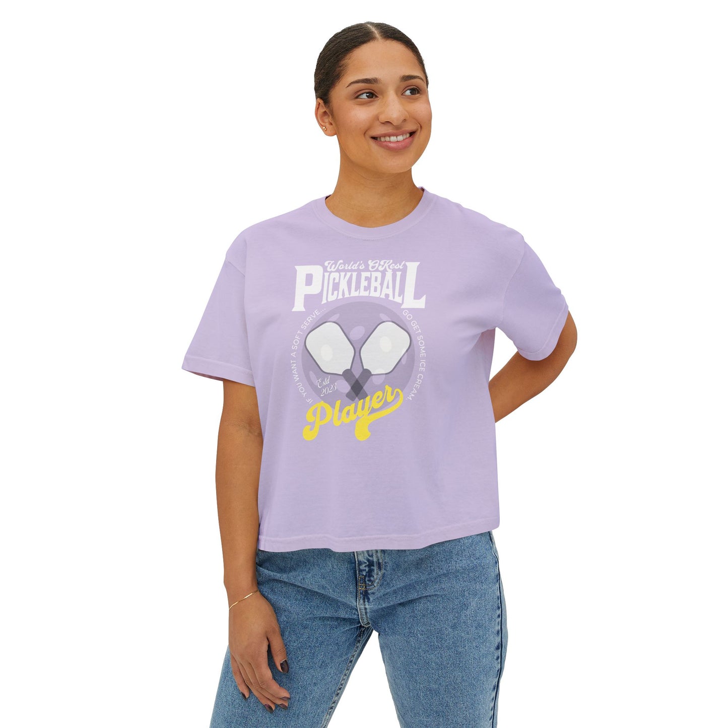 World's OKest Pickleball Player Custom T-Shirt - COMFORT COLORS boxy t-shirt cropped shirt