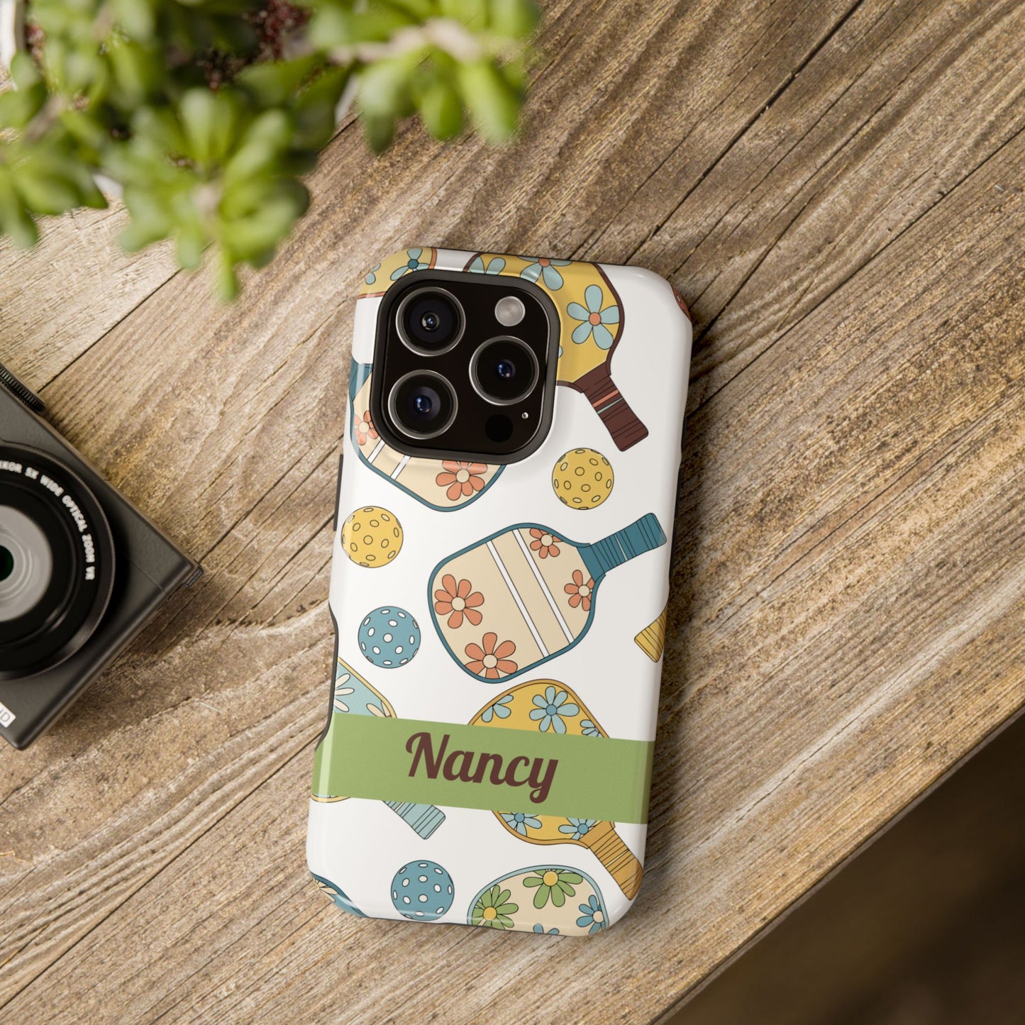 SAMPLE Custom, Personalized Retro Pickleball iPhone Case Custom Magnetic Tough Case Personalized