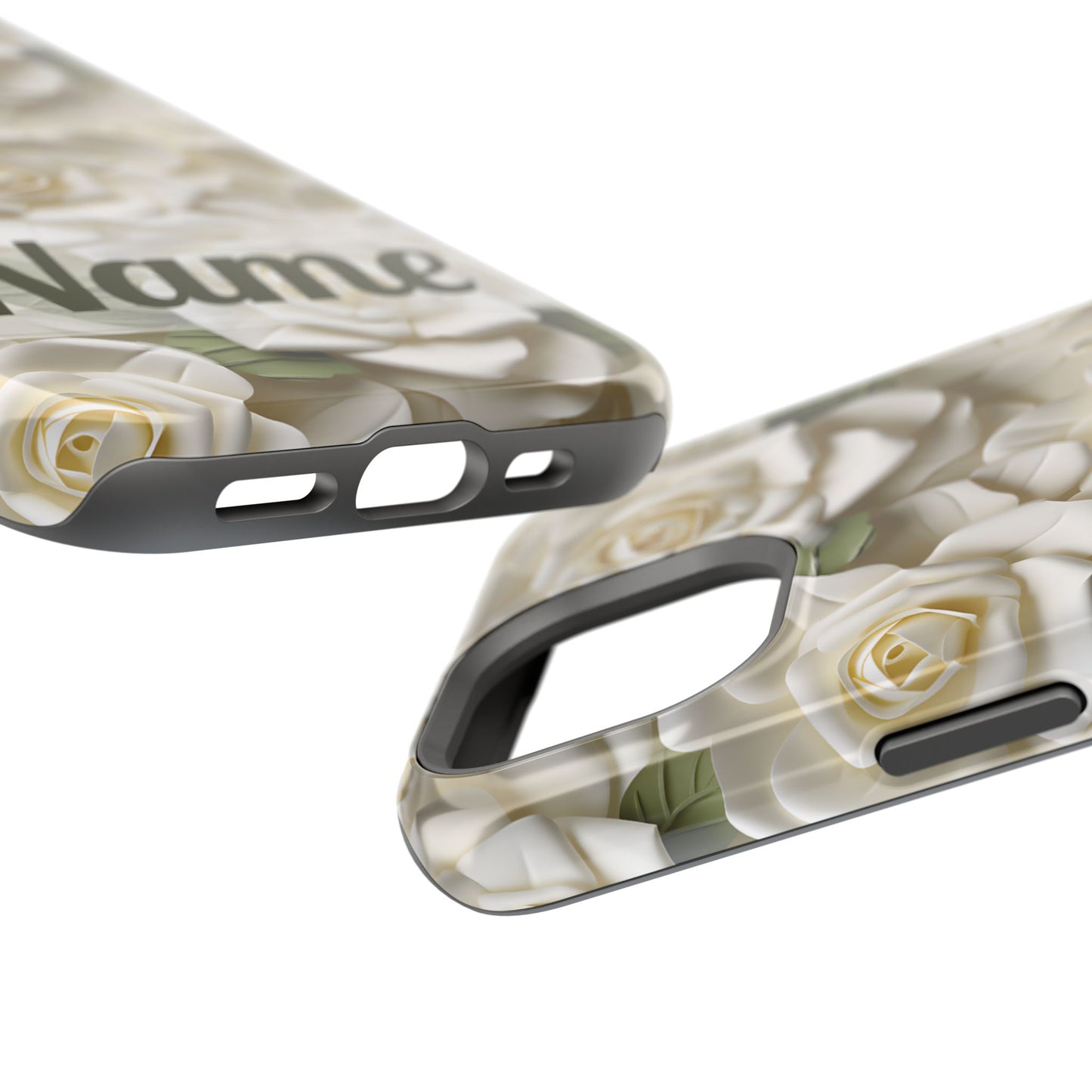 June Birth Flower Phone Case • White Paper Rose iPhone Cover • 3D Floral MagSafe Gift