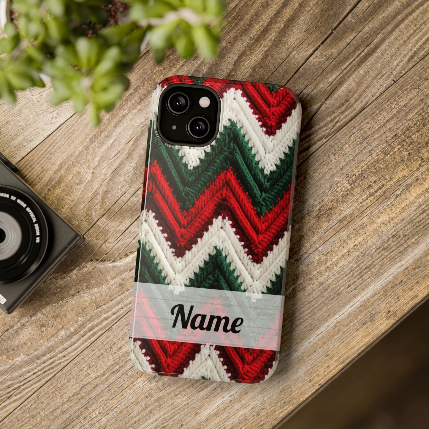 Vintage Christmas Crocheted Afghan Phone Case - Personalized Christmas Phone Case Impact-Resistant Case