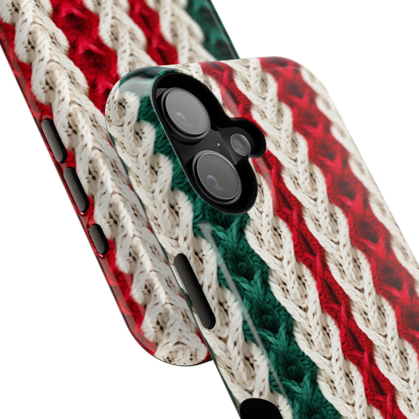 Vintage Christmas Crocheted Afghan Phone Case - Personalized Christmas Phone Case Impact-Resistant Case