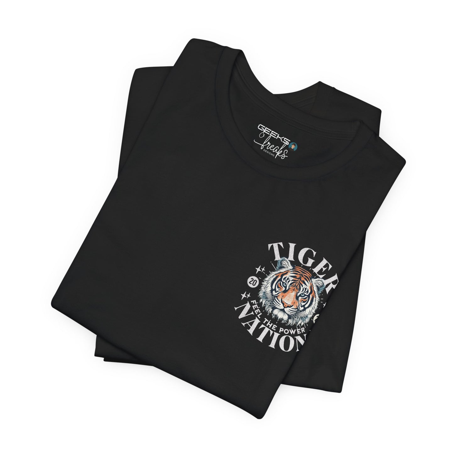 Tiger Nation POCKET DESIGN T-shirt - Bella Canvas 3001 Unisex Jersey Short Sleeve Tee