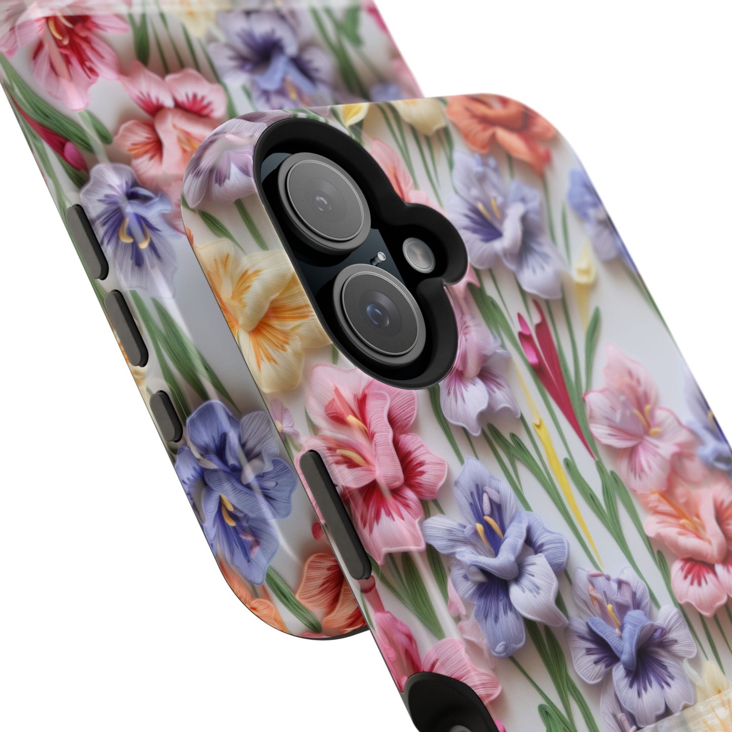 August Birth Flower Phone Case • 3D Gladiolus iPhone Cover • Pastel Floral MagSafe Gift