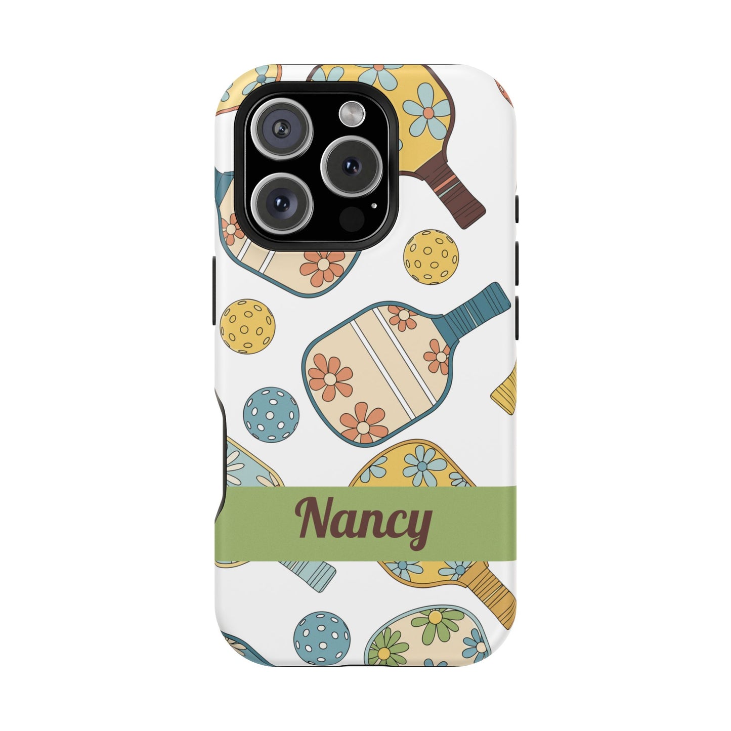 SAMPLE Custom, Personalized Retro Pickleball iPhone Case Custom Magnetic Tough Case Personalized
