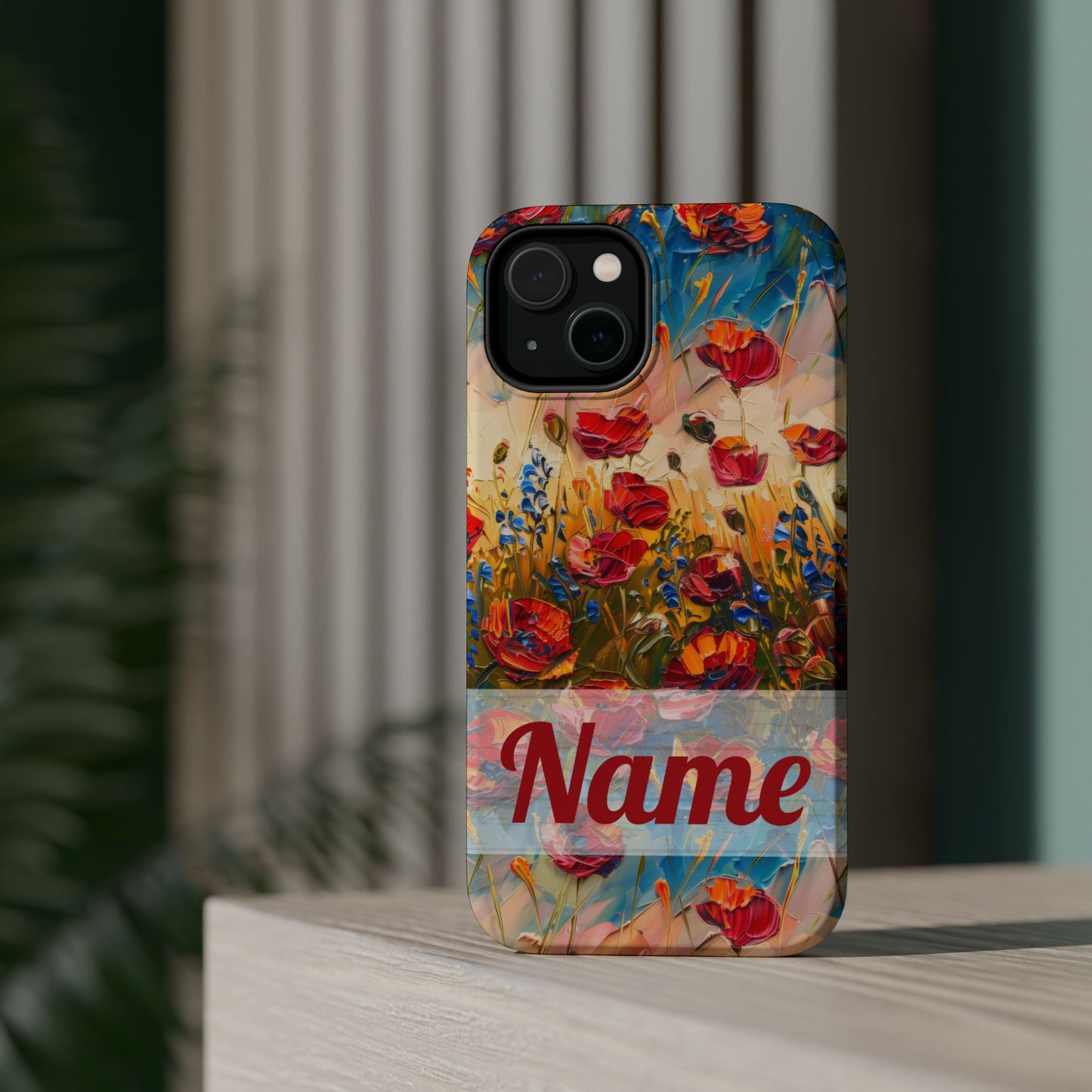 August Birth Flower Phone Case • Red Poppies Poppy iPhone Cover • Colorful Floral MagSafe Gift