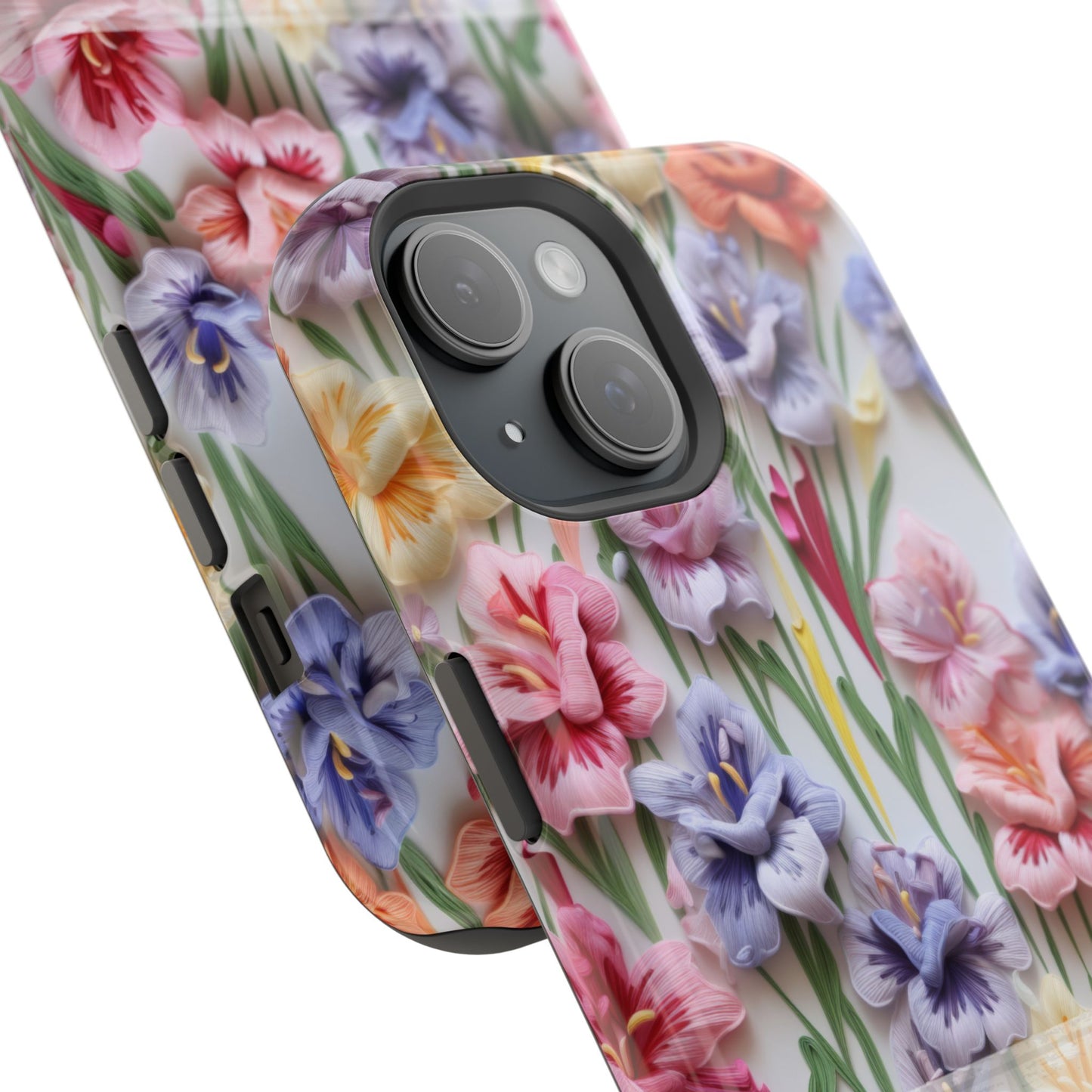 August Birth Flower Phone Case • 3D Gladiolus iPhone Cover • Pastel Floral MagSafe Gift