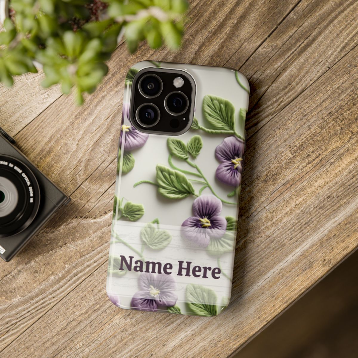 February Violets Custom & Personalized Magnetic Tough iPhone Case